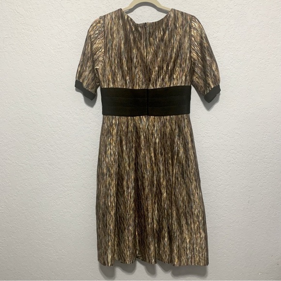 Kay Unger V-Neck Multi Color Short Sleeve Dress - Picture 7 of 8